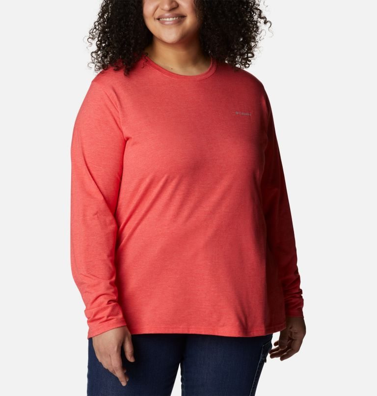 Tricouri Columbia Sun Trek Long Sleeve Dama Rosii | Plus Size MOAS1MQ89